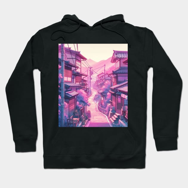 A Japanese Lane - Anime Drawing Hoodie by AnimeVision